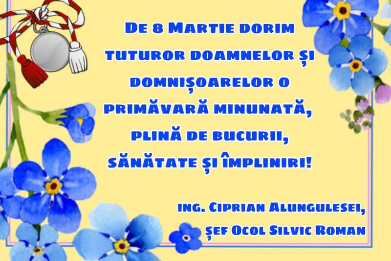 ocol silvic roman resize - 8 MARTIE Felicitările Direcției Silvice, a Ocoalelor Silvice din Neamț și a Sindicatului Silvicultorilor