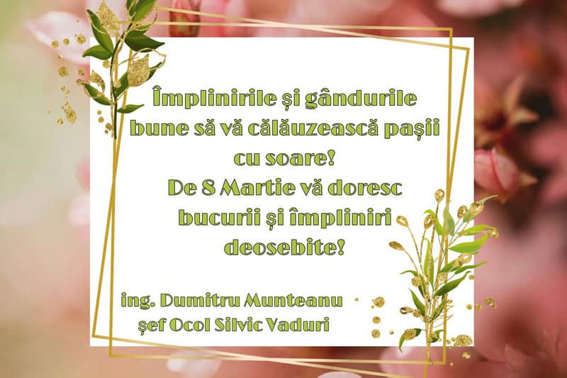ocol silvic vaduri resize - 8 MARTIE Felicitările Direcției Silvice, a Ocoalelor Silvice din Neamț și a Sindicatului Silvicultorilor