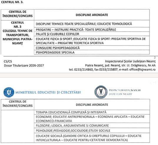 Titularizare 2026 – calendar, centre de titularizare și Fișa de înscriere 2 CENTRE TITULARIZARE 3
