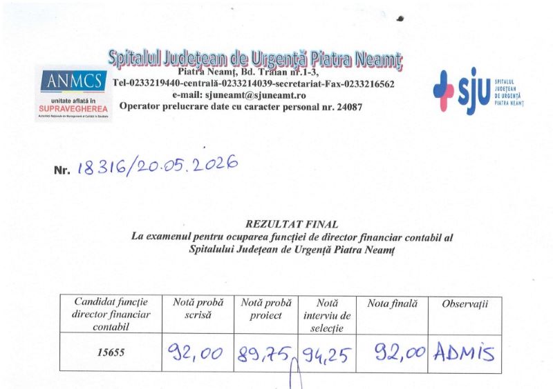 Concurs „fulger” la SJU Piatra-Neamț: 3 probe într-o singură zi pentru directorul financiar de la Bălți 2 WhatsApp Image 2026 05 20 at 16.58.07