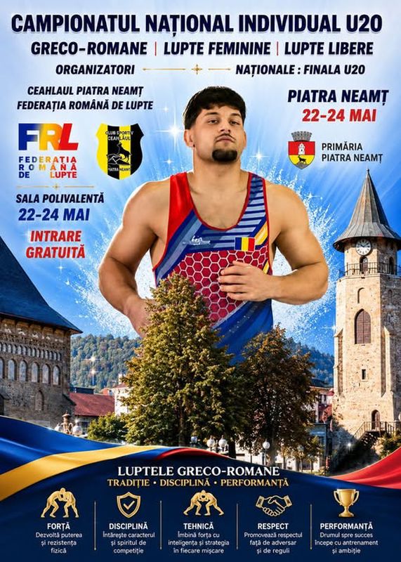 A început Campionatul Național Individual U20 de Lupte de la Piatra Neamț WhatsApp Image 2026 05 23 at 10.36.31