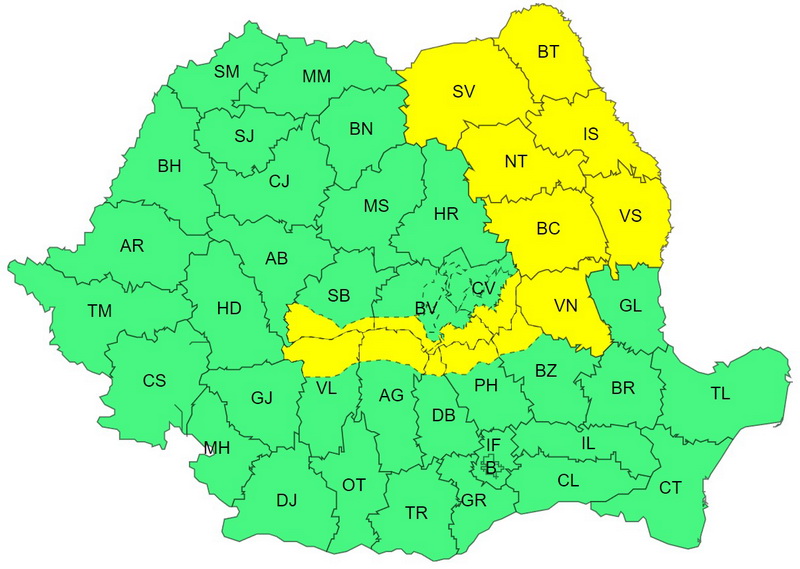ANM: Instabilitate accentuată și precipitații însemnate cantitativ