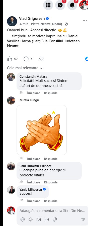 Consiliul Județean Neamț : Facebook, echipă, direcție și felicitări via Grumăzești 4 felicitari Grumazesti