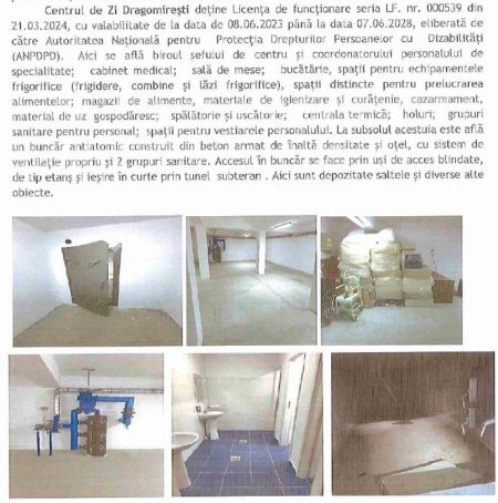 Exclusiv: Buncăr antiatomic la Dragomirești, în subsolul complexului pentru persoane adulte cu dizabilități! foto buncar