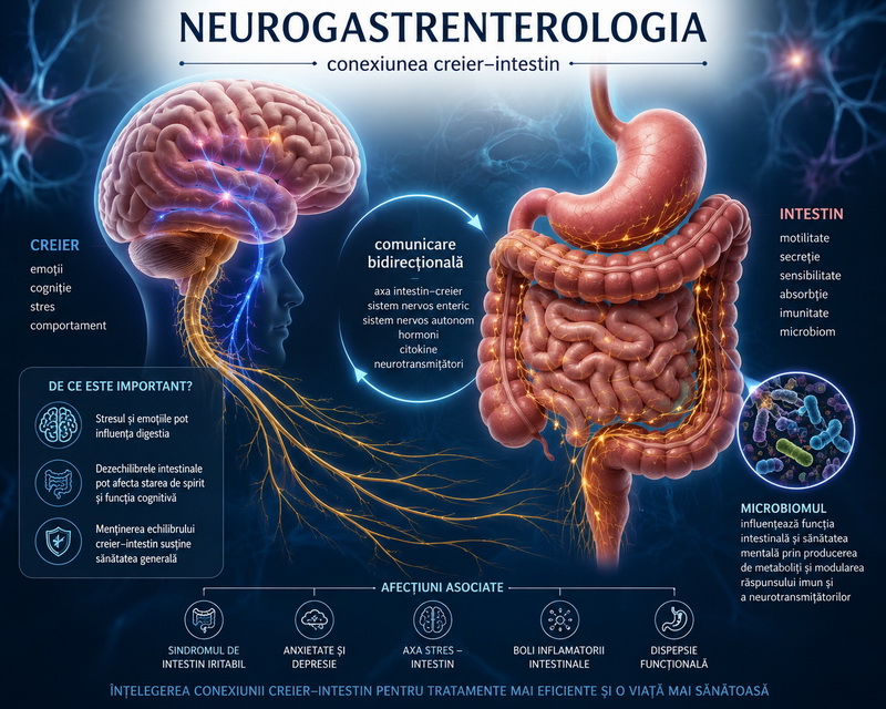 Axa intestin-creier: când digestia vorbește despre sănătatea psihică 1 neurogastrenterologie