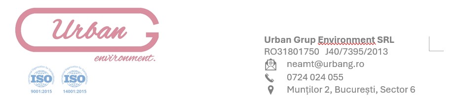 Urban Grup Environment SRL. Comunicat de presă privind stadiul demersurilor preliminare în vederea începerii serviciului de salubrizare de către noul operator 1 sigla