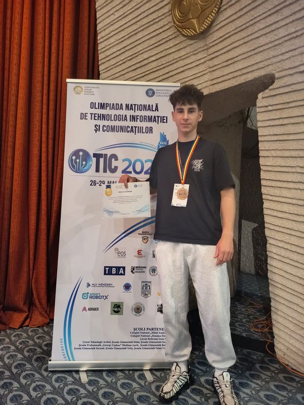 Medalie de bronz pentru un elev din Borca la Olimpiada Națională de Tehnologia Informației 1 WhatsApp Image 2026 06 10 at 10.29.15