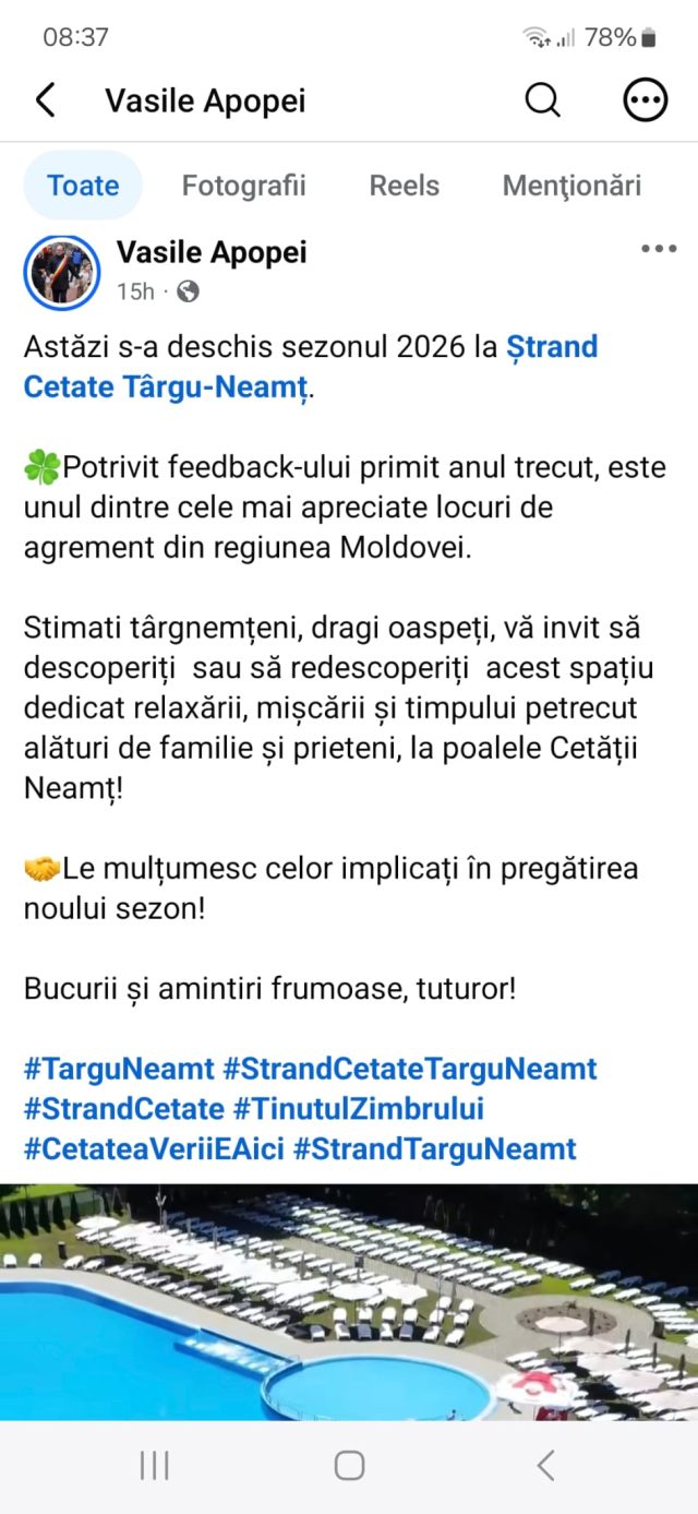 Foto.Târgu-Neamț: Ștrand avem, apă la robinete mai vedem 1 WhatsApp Image 2026 06 14 at 09.01.16 2