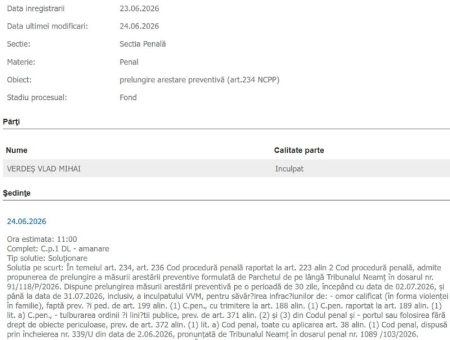 Cazul Verdeș: fiul criminal rămâne în arest preventiv WhatsApp Image 2026 06 24 at 13.56.53
