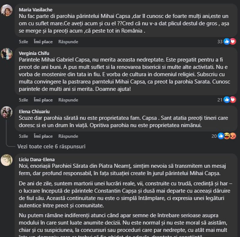 Reacții la “Apelul public adresat autorităților ecleziastice pentru păstrarea părintelui Mihai Capșa” de la Parohia Sarata 3 capsa reactii 3