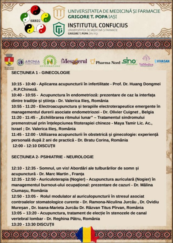 Programul celui de al 7-lea Congres Internațional de Medicină Tradițională Chineză, găzduit de Piatra Neamț 2 curs 2