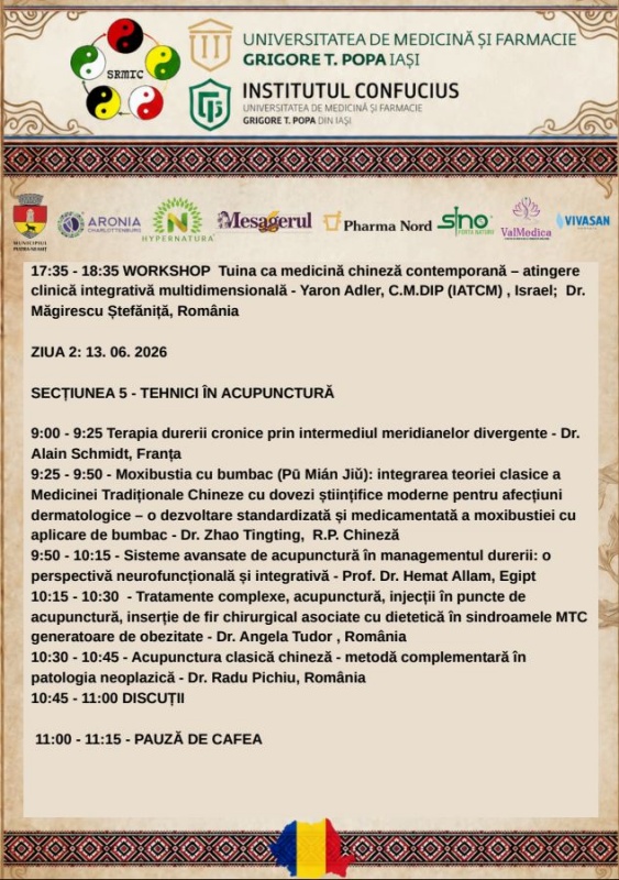 Programul celui de al 7-lea Congres Internațional de Medicină Tradițională Chineză, găzduit de Piatra Neamț 4 curs 4