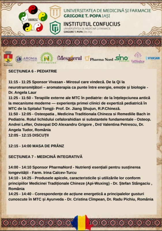 Programul celui de al 7-lea Congres Internațional de Medicină Tradițională Chineză, găzduit de Piatra Neamț 5 curs 5