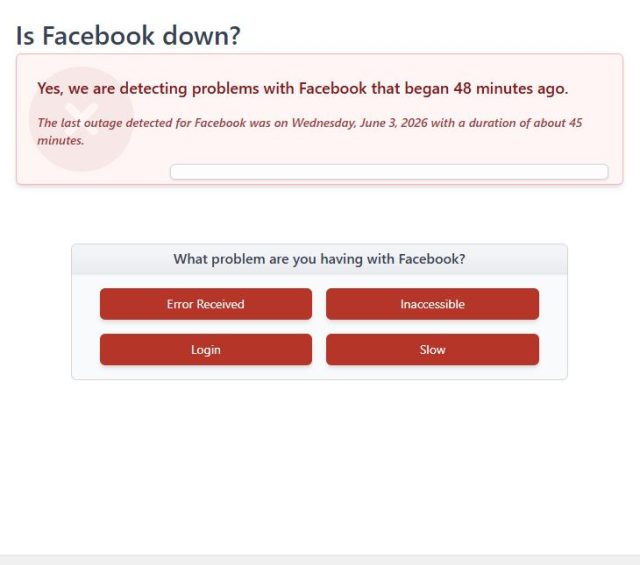 Probleme pentru Facebook și Instagram facebook error