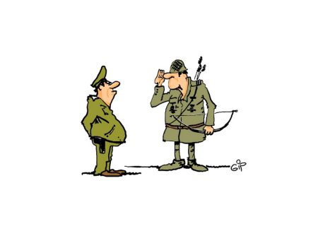 EDITORIAL / Hai, să nu mai începem… militari cu arc caricatura