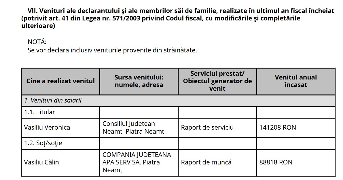 Pe salariu de bugetar și moștenire de familie: Veronica Vasiliu, recordul averii în administrația neamțeană 3 venituri salariale veronica vasiliu