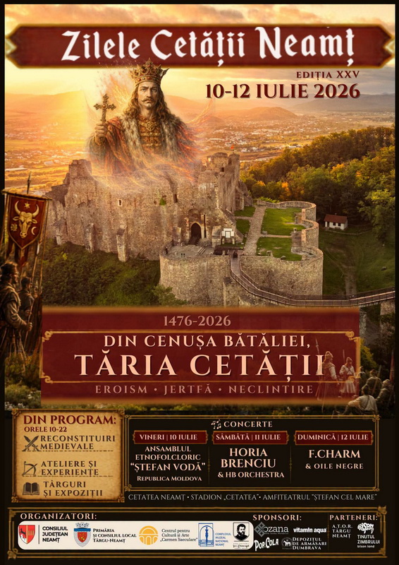 460.000 de lei pentru Zilele Cetății Neamț. Trei zile de festival medieval, concerte și reconstituiri istorice 1 zilele cetatii neamt 1