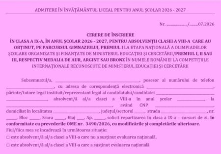 Înscriere la liceu pentru olimpici. Model cerere sesiunea specială WhatsApp Image 2026 07 07 at 08.42.12