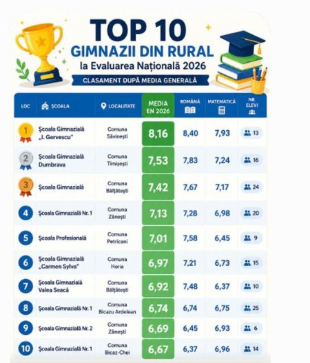 Săvinești conduce clasamentul rural la Evaluarea Națională: media 8,16 și locul 7 în județ WhatsApp Image 2026 07 15 at 18.40.33