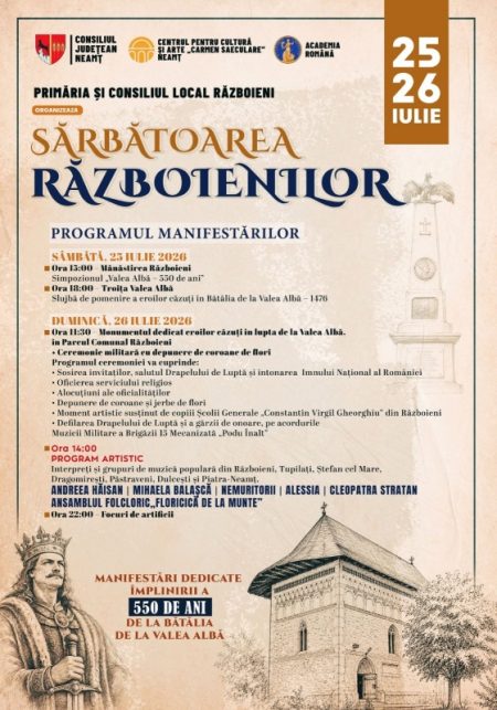 Fostul președinte al Academiei Române, Aurel Pop, face onorurile la Sărbătoarea Războienilor, la 550 de ani de la bătălia lui Ștefan WhatsApp Image 2026 07 22 at 08.17.38