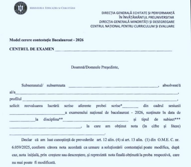 Bacalaureat 2026. Primele rezultate se afișează marți, 7 iulie. Model cerere vizualizare și contestație bac contest