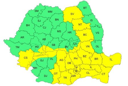 Județul Neamț vizat de atenționări de instabilitate atmosferică cod galben 1