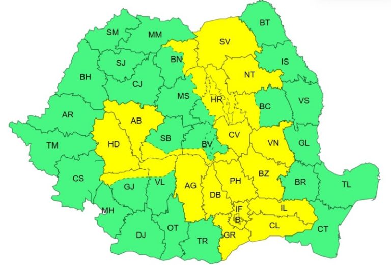 ANM avertizează: furtuni și vijelii în Neamț cod galben 3