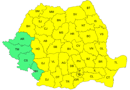 Cod galben de vijelii, ploi și grindină în Neamț Cod galben de vijelii, ploi și grindină în Neamț