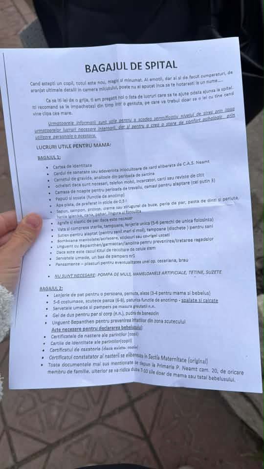 Recomandări nesimțite pentru viitoarele mămici la Spitalul Județean: să aveți în bagaje lenjerie de pat, vată, pansamente sterile, plasturi, unguente de îngrijire! 3 maternitate 1