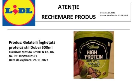 Alertă alimentară – LIDL retrage de pe piață înghețata stil Dubai. Produsul poate fi returnat și în lipsa bonului fiscal produs retras LIDL