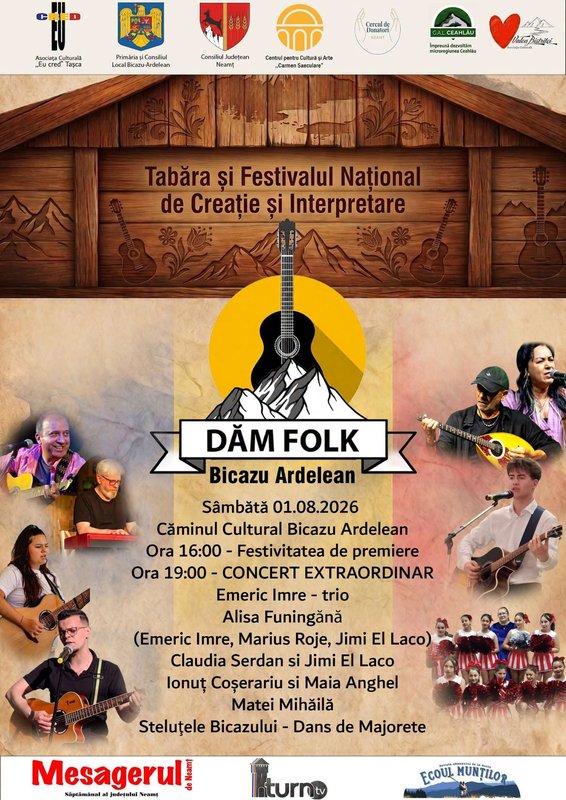 Festivalul „Dăm Folk”, ediția a XI-a: Fără Zahăr și Emeric Imre, în concertele de vineri și sâmbătă 5 program dam folk 8