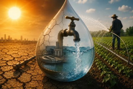 Apa Serv: Seceta și temperaturile ridicate pun presiune pe sistemele de alimentare cu apă / de ce este important consumul responsabil Imagine simbolizând criza apei și seceta în Neamț.