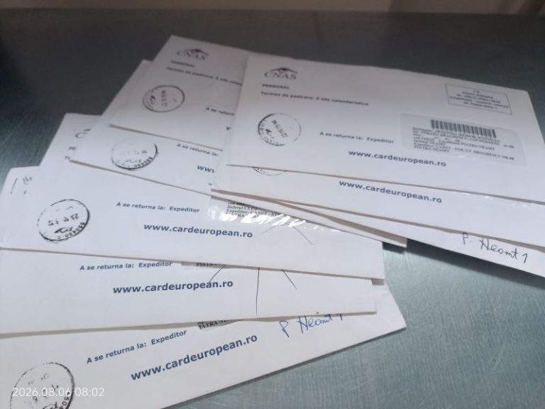 CAS Neamț. A fost reluată tipărirea cardurilor europene de sănătate. Peste 6.300 de cereri, de la începutul anului card