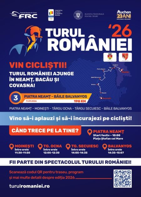Piatra-Neamț se pregătește să primească Turul României 2026: două zile de ciclism și spectacol în inima orașului