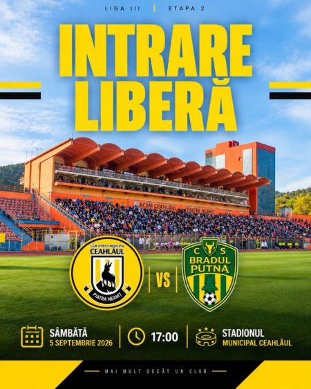 CSM Ceahlăul, primul meci acasă din Liga 3. Poate nu va mai fi o umilință ca în etapa de debut