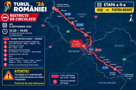 Harta restricțiilor de circulație în județul Neamț și Piatra Neamț.