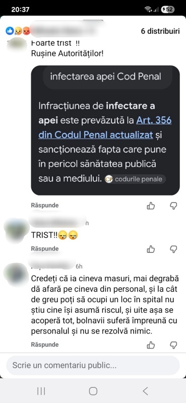 Mesaje alarmante despre apa de la Spitalul Târgu Neamț. Managerul nu răspunde solicitărilor de clarificare 2 Avertizare despre infectarea apei la Spitalul Târgu Neamț.