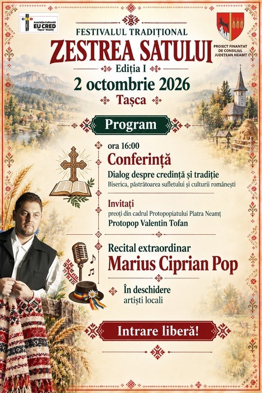 Tașca. Festivalul Tradițional Zestrea Satului: „Tradiția ne unește, valorile ne definesc!”
