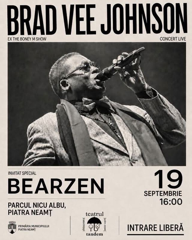 Concert live cu Brad Vee Johnson (Ex-Boney M) la Piatra-Neamț 1 Brad Vee Johnson în concert la Piatra-Neamț, eveniment muzical live.