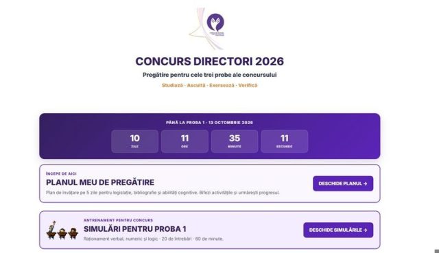 Numărătoarea inversă a început! Ultima zi de înscrieri pentru concursul de directori de școli Numărătoarea inversă a început! Ultima zi de înscrieri pentru concursul de directori de școli