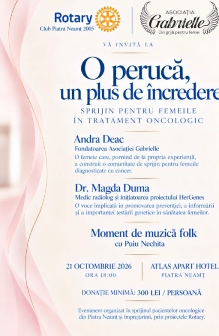 Seară caritabilă la Piatra Neamț pentru femeile aflate în tratament oncologic