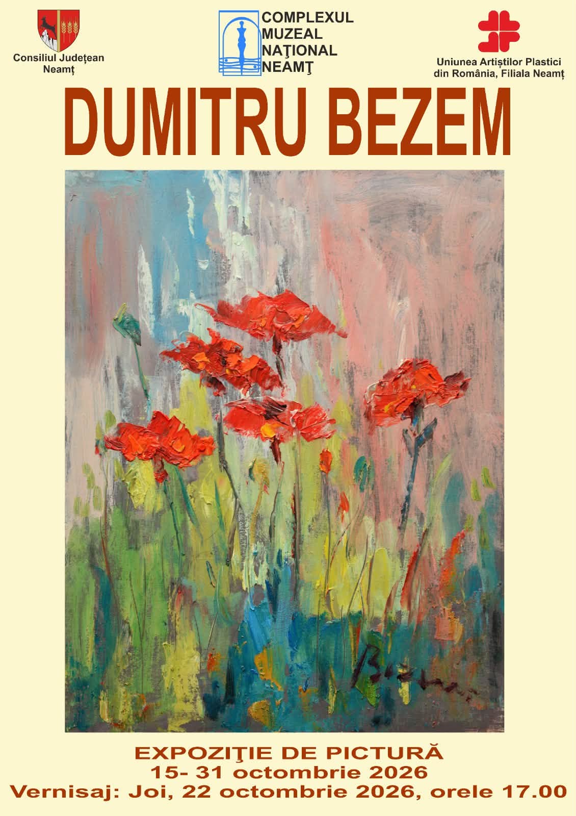  Dumitru Bezem: expoziție de pictură și pasteluri, la Piatra-Neamț