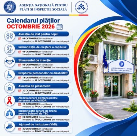 Calendarul plăților pentru beneficiarii de asistență socială în luna octombrie Calendarul plăților pentru beneficiarii de asistență socială în luna octombrie