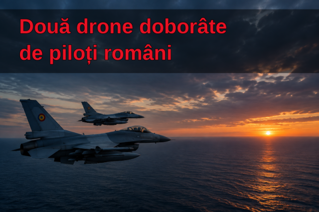 Două drone doborâte deasupra Mării Negre, după pătrunderea în spațiul aerian al României Două drone doborâte deasupra Mării Negre, după pătrunderea în spațiul aerian al României